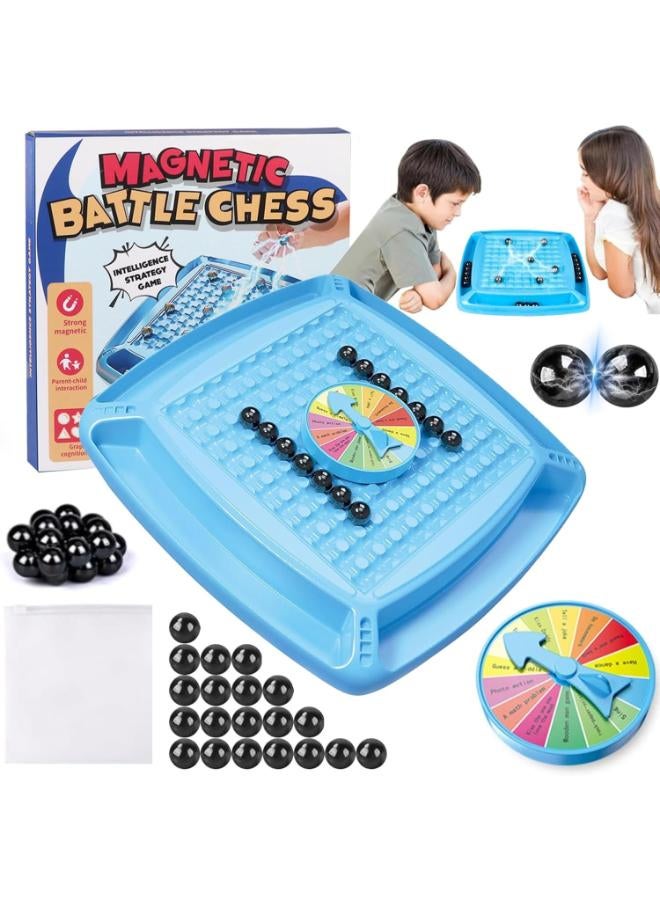 Magnetic Battle Chess & Puzzle Checkers Game – Family Tabletop Strategy Game - Image 1